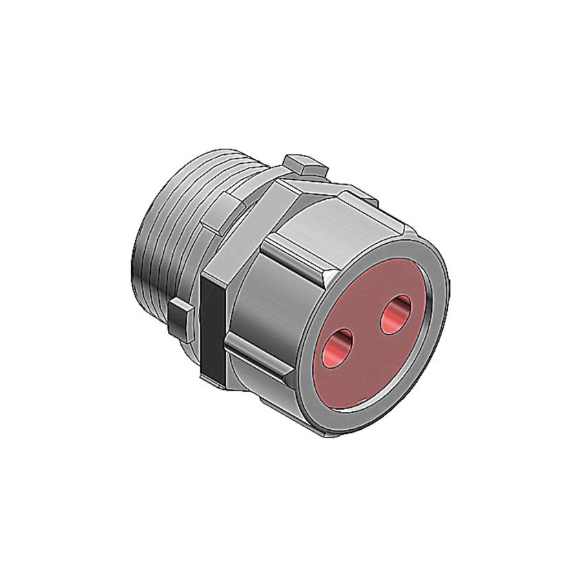 T&B 2540-4 Flexible Multi-Hole Cord Connector, 1 in Trade, 4 Conductors, 0.215 to 0.235 in Cable Openings, Steel, Zinc Plated